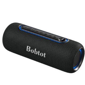bobtot portable bluetooth speaker wireless speaker, tws stereo sound bluetooth 5.0 waterproof ipx5 built-in mic with rgb lights for home indoors and outdoors party…