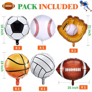 153 Pack Sport Theme Birthday Party Decorations Set Sport Balloons Garland Arch Kit Football Vollyball Soccer Baseball Basketball Party Balloons for Sport Favor Theme Birthday Party Decorations