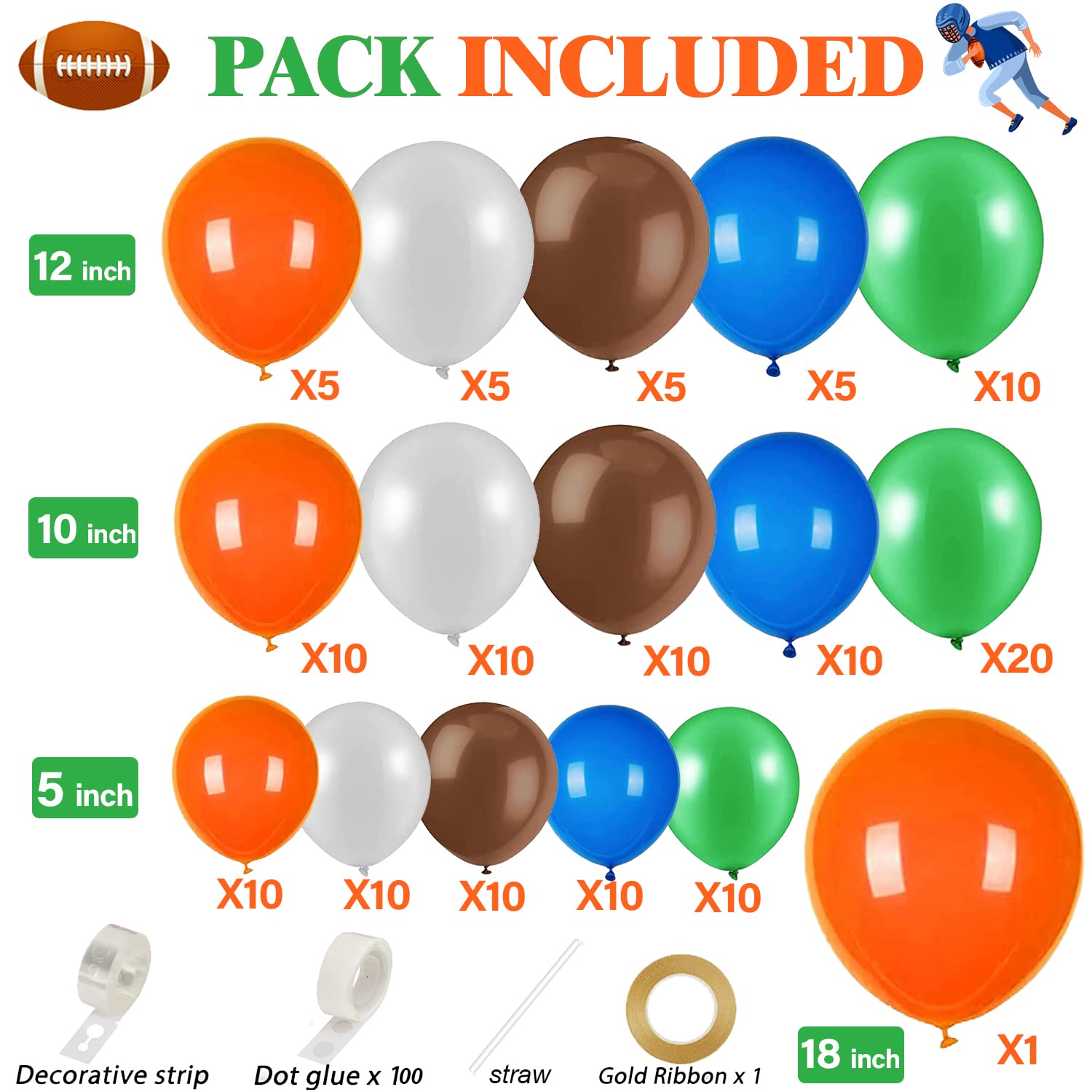 153 Pack Sport Theme Birthday Party Decorations Set Sport Balloons Garland Arch Kit Football Vollyball Soccer Baseball Basketball Party Balloons for Sport Favor Theme Birthday Party Decorations