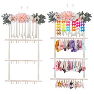 OOSAKU Headband Holder for Girls Baby Hair Accessories Organizer Storage Wall Hanging Decor for Girls Room Door Hair Bows Organizer