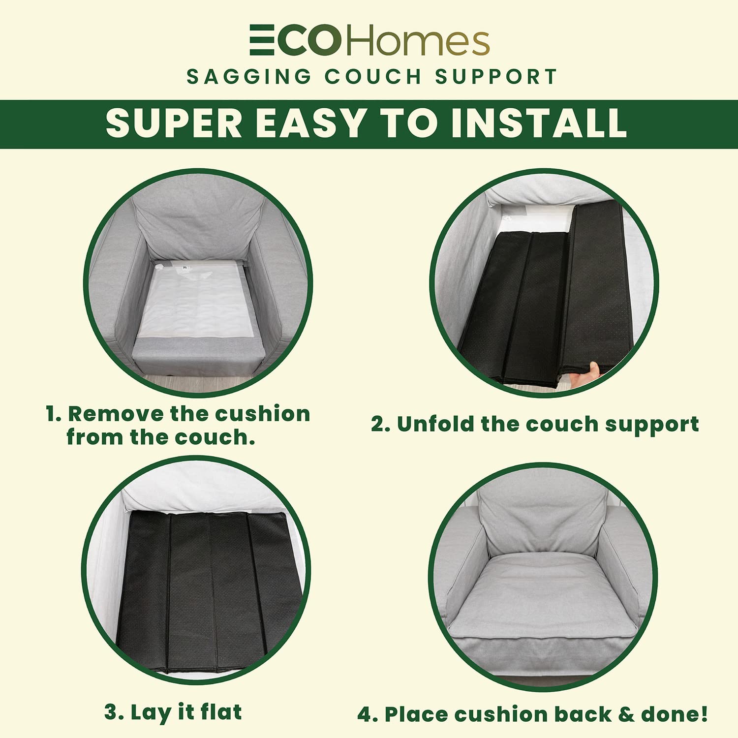 ECOHomes Couch Supports for Sagging Cushions - Couch Cushion Support for Sagging Seat | Repair Your Sofa & Arm Chairs Easily with Cushion Support Board Replacement, No More Sag (67 x 20)