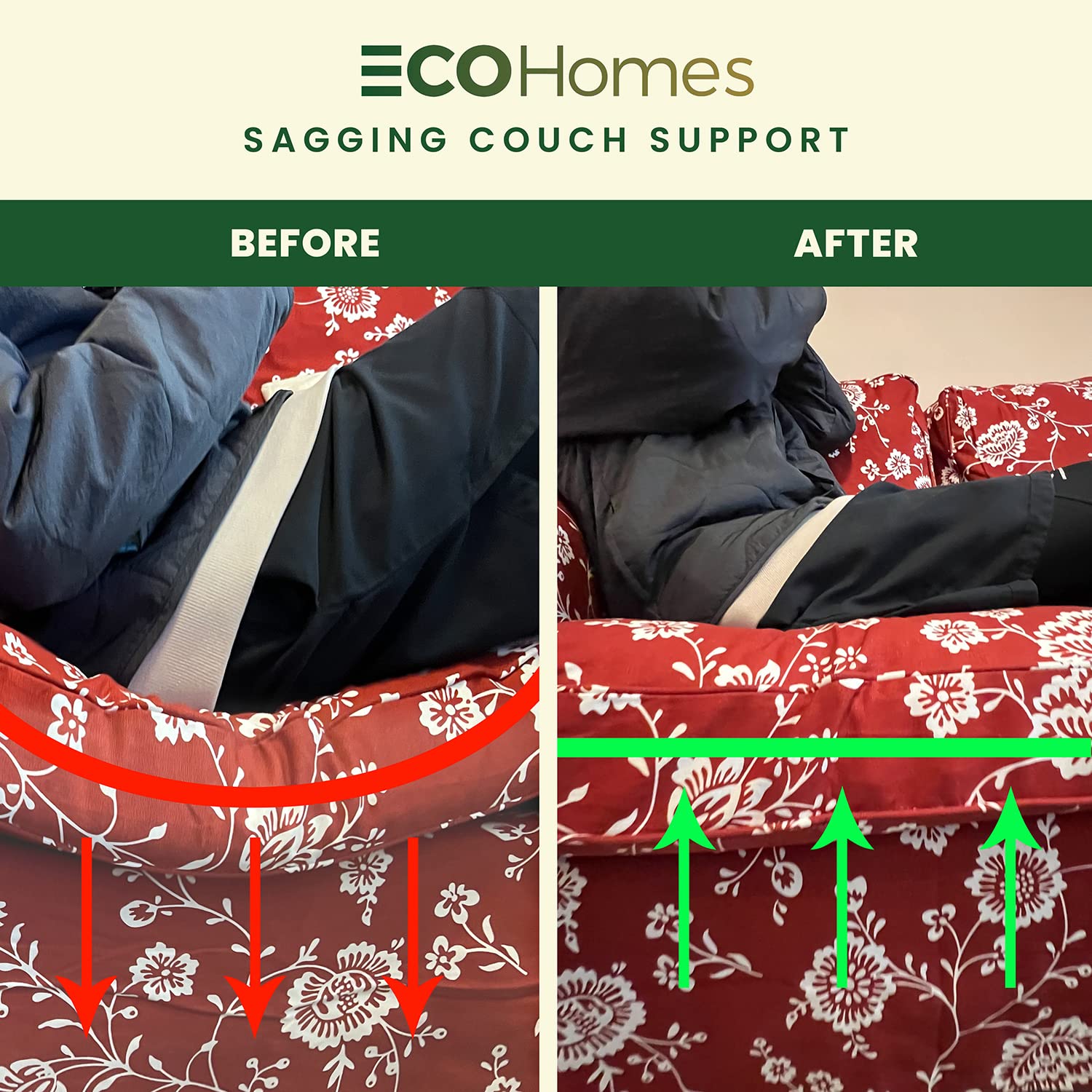 ECOHomes Couch Supports for Sagging Cushions - Couch Cushion Support for Sagging Seat | Repair Your Sofa & Arm Chairs Easily with Cushion Support Board Replacement, No More Sag (67 x 20)