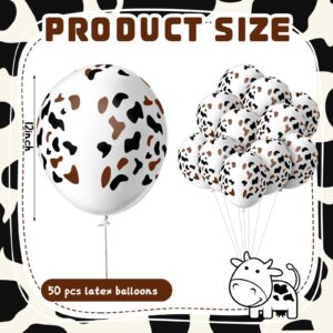 Hiboom 50 Pcs Cow Balloons Latex Balloons Funny Print Cow Farm Balloons for wedding Birthday Party Supplies Decorations