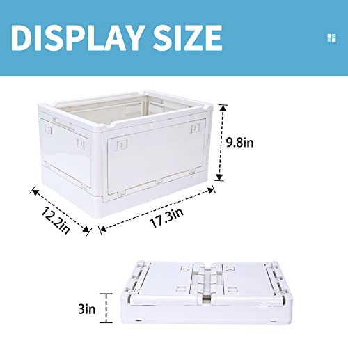 TSHIGO Collapsible storage bins Folding storage box Collapsible crate,Foldable storage box with Wooden cover,5 doors,9Gal Lightweight and easy to store,Suit for camping,car storage,home sorting