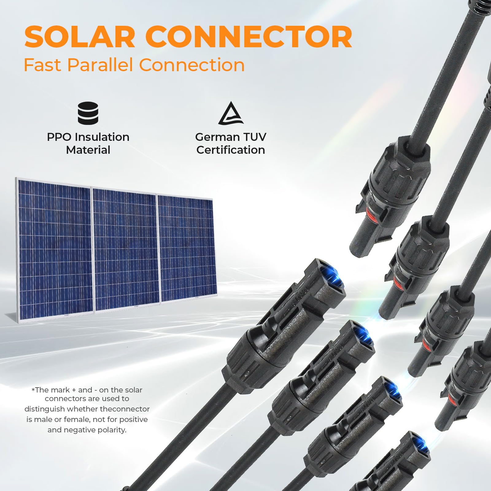 Pjerjzn Solar Panel Connector 4 to 1 Solar Y Branch Solar Panel Splitter 30A 4mm² Solar Panel Parallel Connectors Solar Adapter Cable Plug Pair for Solar System Solar Panel (4 to 1 1 Pair)