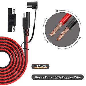 12FT SAE to SAE Extension Cable, SAE Connector Cable Quick Disconnect Connector 16AWG, for Automotive, Solar Panel Panel SAE Plug(12FT(16AWG))