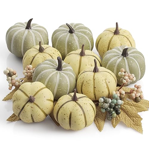 BAPPEY Pumpkin Decor - Fall Decor - Pumpkin Harvest Decor - 15PCS Foam Pumpkin for Fall Harvest Home Holiday Thanksgiving Halloween DIY Filler Decoration