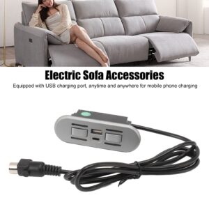 Acouto 5 Button Electric Sofa Remote, ABS Material Power Recliner or Lift Chair Hand Control with USB Charging Port for Sofas Cont Remote