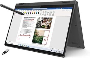 lenovo ideapad flex 5 14" touchscreen 2-in-1 laptop 2022 | amd ryzen 5 5500u 6 cores | 16gb ddr4 256gb nvme ssd | radeon graphics | fingerprint wifi-6 | wind 11 pro | stylus pen | 32gb tlg usb