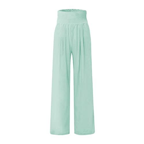 Wide Leg Pants for Women Orders Placed By Me Boho Pants for Women Trendy Lounge Palazzo Beach Lightweight Recent Orders Placed By Me Loose Womens Pants for Work Business Casual(C Mint Green,X-Large)