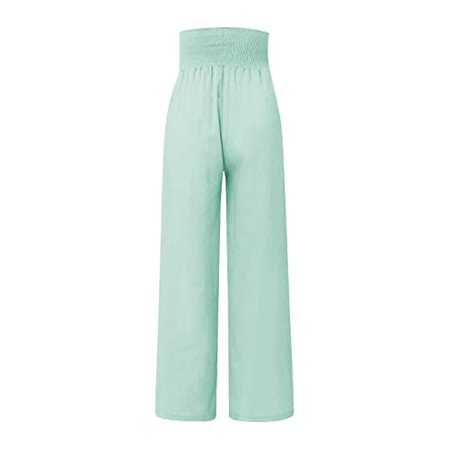 Wide Leg Pants for Women Orders Placed By Me Boho Pants for Women Trendy Lounge Palazzo Beach Lightweight Recent Orders Placed By Me Loose Womens Pants for Work Business Casual(C Mint Green,X-Large)