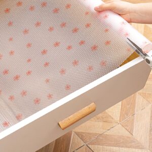 cherry blossom flower shelf liner for kitchen cabinets non-adhesive drawer liner non-slip refrigerator liner waterproof fridge pad cupboard mat easy placemats, 12"x59"