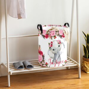 Personalized Laundry Basket with Name Custom Baby Hamper Collapsible Organizer Storage Bedroom Decor for Girls Adults Women (03)