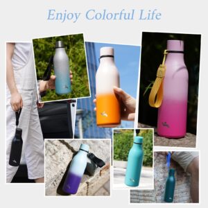 Konokyo Insulated Water Bottle with Strap,18oz Double Wall Stainless Steel Vacuum Bottles Metal Water Flask,Macaron Green