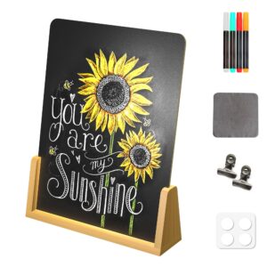 chalkboard signs 8.3 x 11.7, small chalkboard signs with stand,wood table top food signs bar sign message board menu board for kitchen home party and event decorations (u shape 1 pack)
