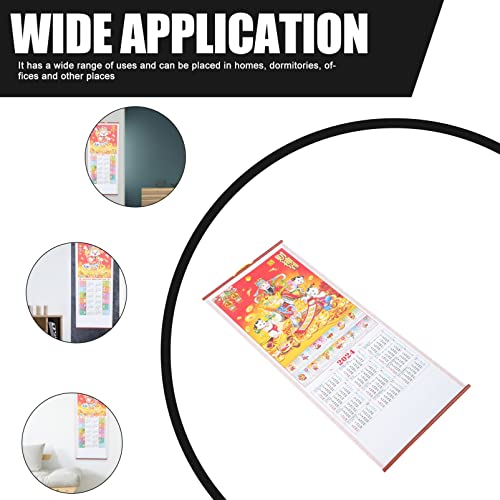 Cabilock calendar Imitation rattan fine chinese monthly calendar hanging calendar for wall Chinese style tearable office lunar calendar decorate China office decore wall calendar desktop