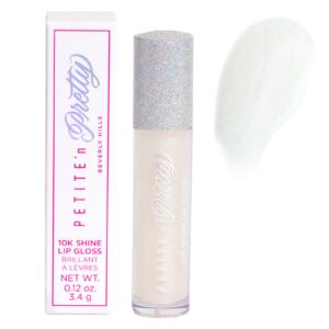 petite 'n pretty snow-glowed travel-size 10k shine lip gloss trio for kids, children, tweens and teens- high shine and lightweight- non toxic and made in the usa