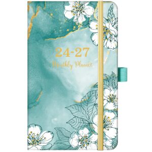 2024-2027 pocket planner - pocket planner (36-month) with 60 notes pages, july. 2024 - june. 2026, 6.6" x 3.9", 3 year monthly planner with contacts, pen holder, back pocket with thick paper - green