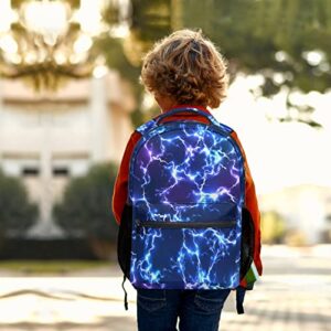 aportt Blue Backpack for Boys Girls Cool Lightning Durable Casual Basic Kids Bookbag Lightweight School Bag for Teens Students Travel Hiking Camping Daypack