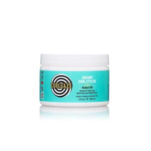 curldaze ultra moisture creme with kukui oil, vitamins a, c, and e. moisturizing and styling curl creme for curly hair, great for twist-outs, braid outs, wash & gos, shines, intensely moisturizes