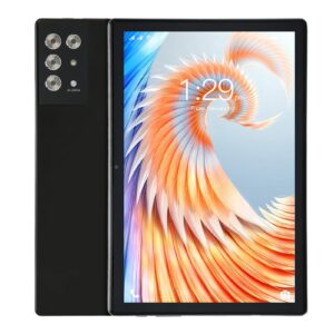 DAUZ 10.1 Inch Tablet Black 8MP Front 16MP Rear 100-240V for Android 12 for Learning (US Plug)