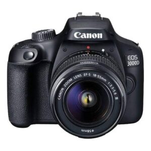 Canon EOS 3000D with Canon 18-55 Lens DSLR Camera, International Version - Black (Renewed)