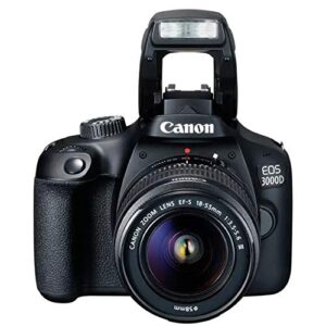 Canon EOS 3000D with Canon 18-55 Lens DSLR Camera, International Version - Black (Renewed)