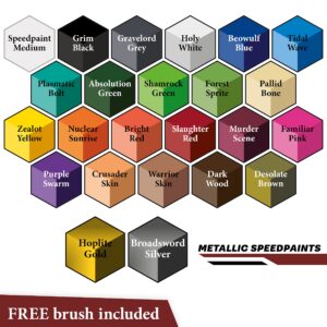 The Army Painter Speedpaint Most Wanted Set 2.0+, 24x18ml Speed Model Paint Kit Pre-Loaded with Mixing Balls, 1 Brush- Base - Model Paint Set for Plastic Models