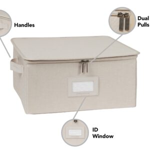 Covermates Keepsakes - Zip-Top Storage Box - Heavy Duty Polyester- Reinforced Handles - Stackable Design - Indoor Storage-Beige Heather