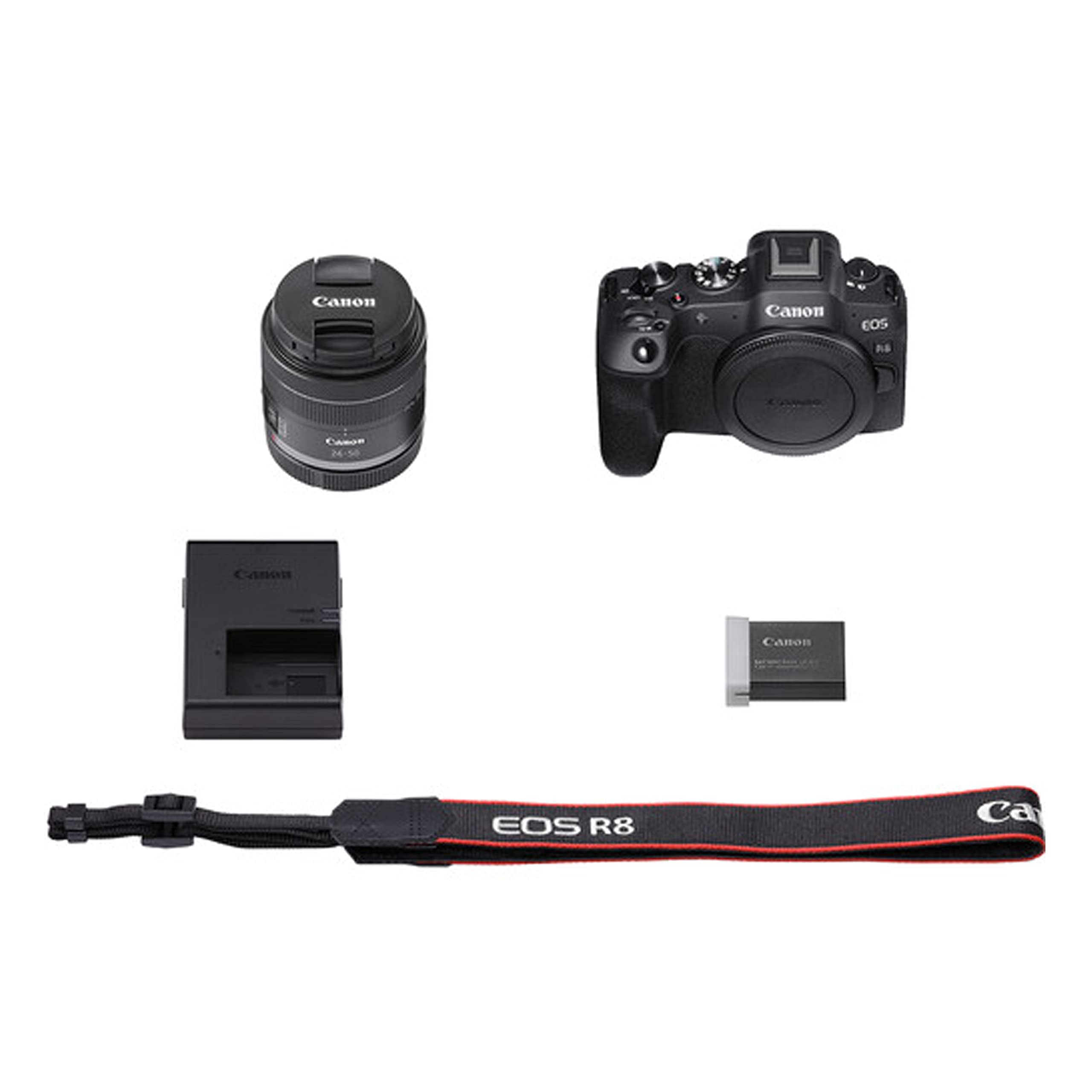 Canon EOS R8 Mirrorless Camera with RF 24-50mm f/4.5-6.3 is STM Lens + 75-300mm F/4-5.6 III Lens + 128GB Memory + Case + Tripod + Filters (40pc Bundle)