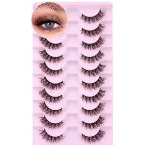 half lashes natural look wispy 3d cat eye lashes fluffy accent corner false eyelashes 12mm half eyelashes mink fake eyelashes 10 pairs lightweight 3/4 eyelashes pack