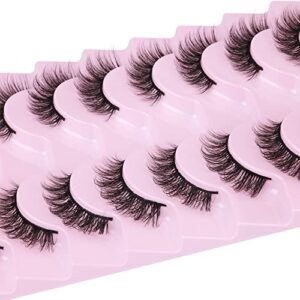 Half Lashes Natural Look Wispy 3D Cat Eye Lashes Fluffy Accent Corner False Eyelashes 12MM Half Eyelashes Mink Fake Eyelashes 10 Pairs Lightweight 3/4 Eyelashes Pack