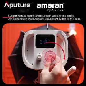 Aputure Amaran 300c RGBWW 300W COB Video Light Bowen Mount,26,580 lux @1m with Hyper Reflector,2,500K to 7,500K CCT with G/M Adjustment,APP Contorl (White)