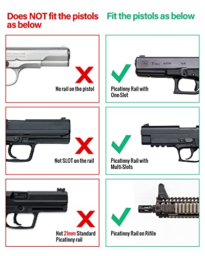 Gmconn Green Laser Light Combo, Tactical Pistol Light 650 Lumen LED Flashlight with Green Beam for Glock Taurus