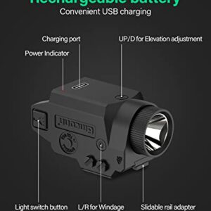 Gmconn Green Laser Light Combo, Tactical Pistol Light 650 Lumen LED Flashlight with Green Beam for Glock Taurus