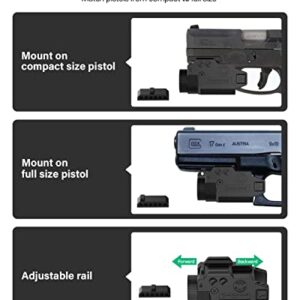 Gmconn Green Laser Light Combo, Tactical Pistol Light 650 Lumen LED Flashlight with Green Beam for Glock Taurus