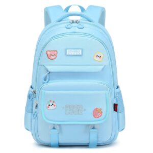 biaogod girls backpacks large capacity and multi-storey school backpacks student waterproof backpack women casual backpacs (blue, large)