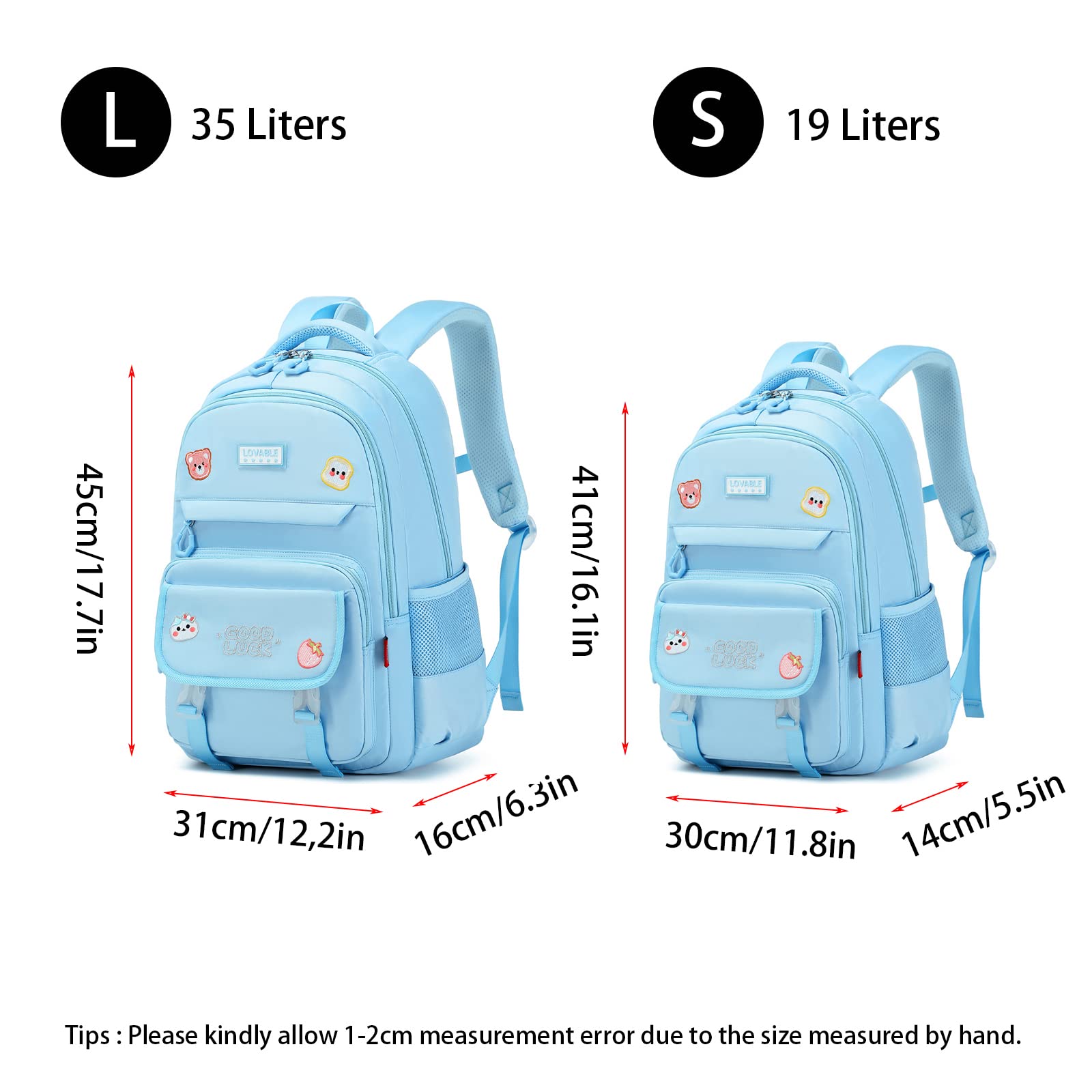 BIAOGOD Girls Backpacks Large Capacity and Multi-storey School Backpacks Student Waterproof Backpack Women Casual Backpacs (Blue, Large)