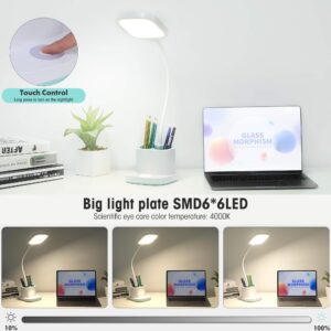 Desk Lamp, LED Desk Lamp for Home Office, Dimmable Desk Light Lamp for Office Reading, Battery Operated Tall Desk Lamp with USB Powered, Desklamp' with 360° Flexible Adjustable, Desktop Lamp Light