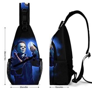 ZHANGXM Crossbody Sling Halloween Michael Myers Backpack Sling Bag Travel Hiking All Printed Chest Bag Daypack