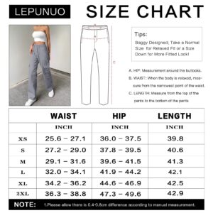 Women 6 Pockets High Waisted Cargo Pants Wide Leg Casual Pants Combat Military Trouser Blue Grey