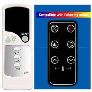 replacement remote control for covenant electric fireplace heater lfp-remote