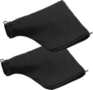 2pcs dust bag for miter saw, model 255 black dust collection bags, adjustable outlet with zipper for miter saw, tank belt sander, table saw, edge planer, diagonal saw, 2 pack