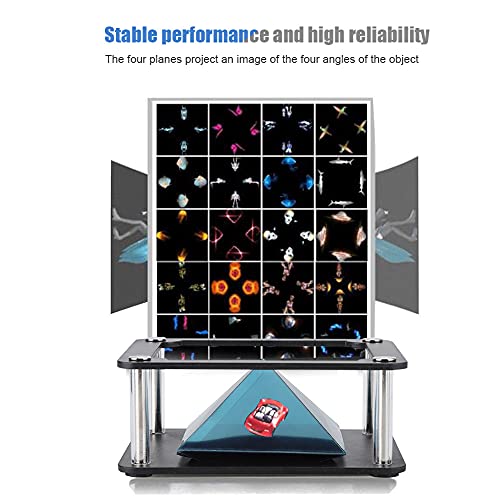 3.5-6 Inch Smartphone 3D Hologram Mini Portable Home Outdoor Full HD Holographic Pyramid Projector, for Corporate Product Display, Cartoon Interaction and Personal Entertainment (Cylindrical)