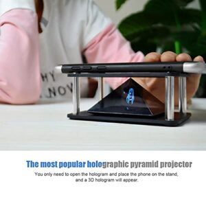 3.5-6 Inch Smartphone 3D Hologram Mini Portable Home Outdoor Full HD Holographic Pyramid Projector, for Corporate Product Display, Cartoon Interaction and Personal Entertainment (Cylindrical)