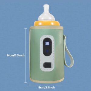 Baby Bottle Warmer Portable Travel Baby Bottle Warmer for Car, 5-Speeds Temperature Adjustment Drink Warm Milk Bottle Insulation Cover with USB Cable