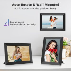 MaxAngel Digital Picture Frame 10.1 Inch WiFi Electronic Photo Frame 32GB Storage SD Card Slot Desktop IPS Touch Screen HD Display Auto-Rotate Slideshow Share Videos Photos Remotely Via Uhale App