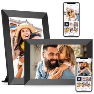 maxangel 2 pack digital picture frame 10.1 inch wifi electronic photo frame 32gb storage sd card slot ips touch screen hd display auto-rotate slideshow share videos photos remotely via uhale app