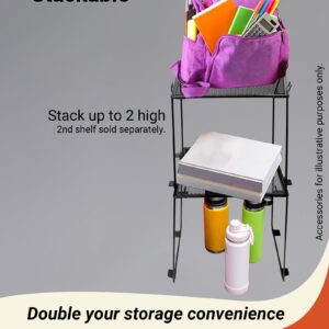 Piffny Versatile Metal Mesh Organizer Shelf, Stackable, for Standard Size School Lockers, Also for Gym and Work Lockers, or Even Kitchen Cabinets & Under Sink Organization