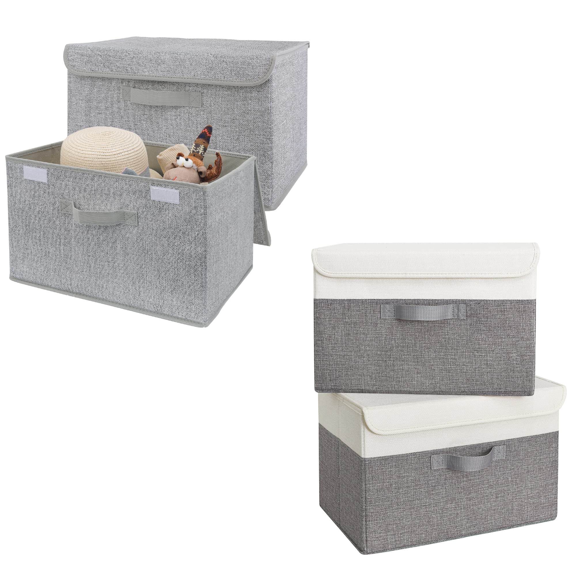 GRANNY SAYS Bundle of 2-Pack Large Storage Bins with Lids & 2-Pack Closet Storage Boxes for Organizing